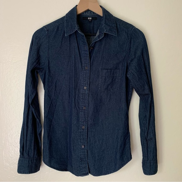Uniqlo Denim Button-Up Shirt - Size XS - Picture 3 of 9